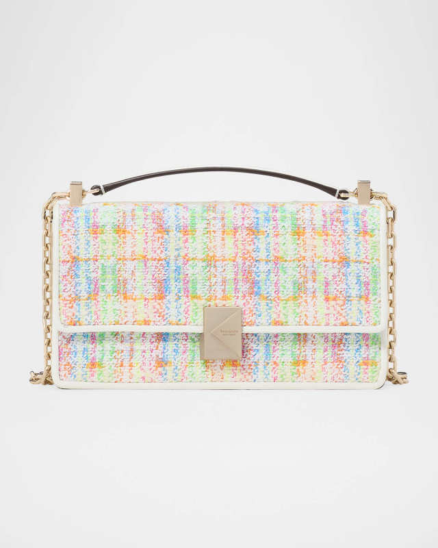 deco mini tweed crossbody bag